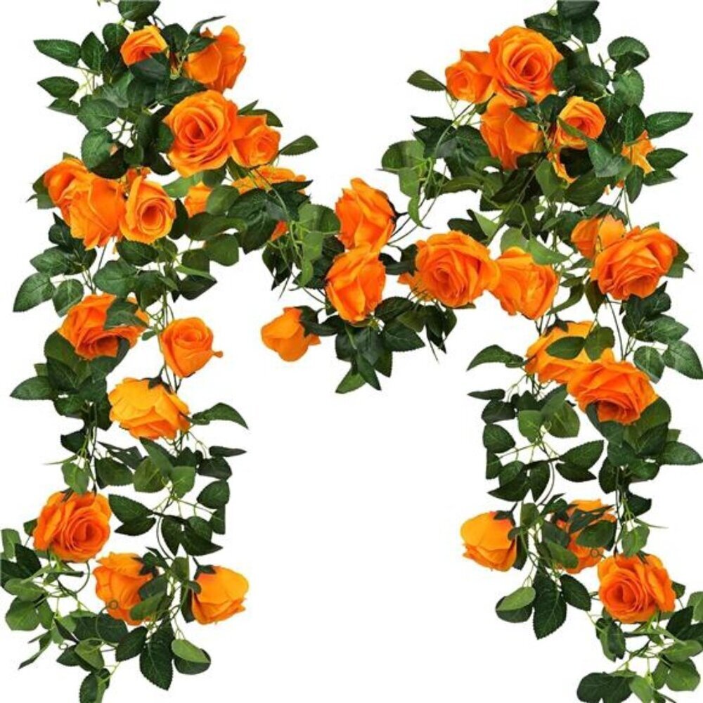 Artificial Rose Garland 29 Ft 4 Pack Silk Flowers